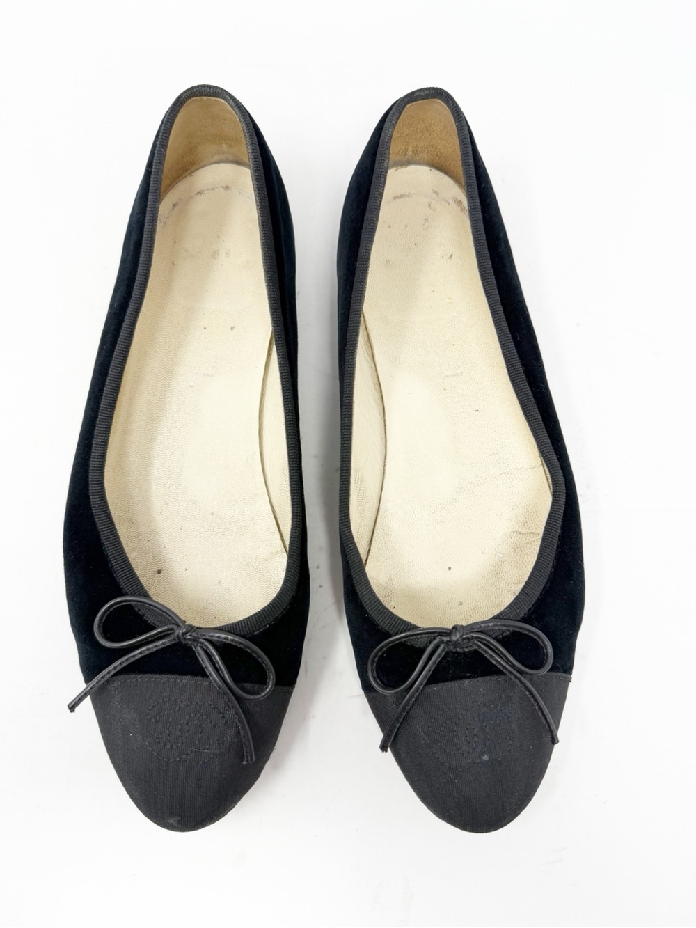 Chanel CC Cap Toe Velvet Ballet Flats Womens Size EU 39 - Picture 2 of 12